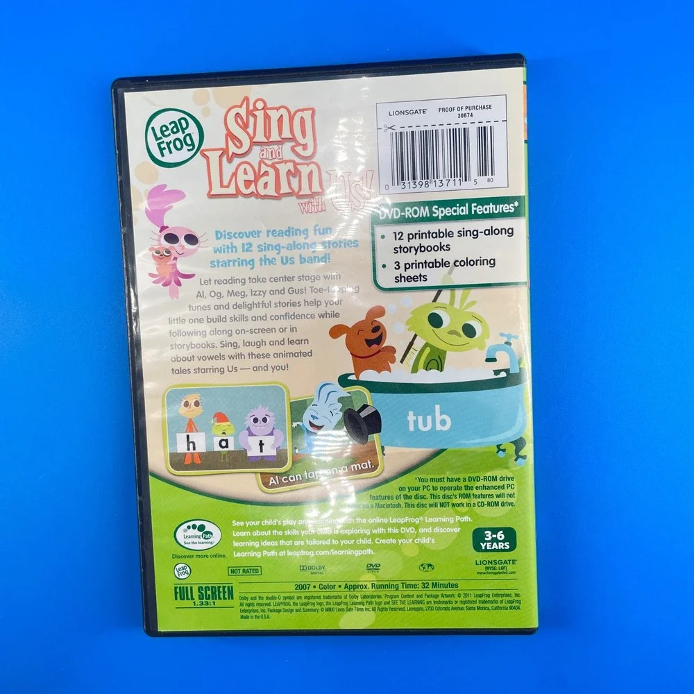 Leap Frog 4 DVD Lot Educational Math Phonics Shapes Home School Preschool Cases